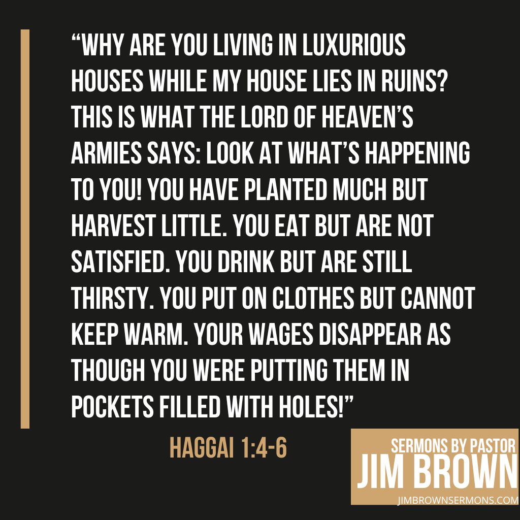 Trust in God When Life Feels Like a Treadmill Bible verse from Haggai 1:4–6 with a message about trusting in God over material comfort