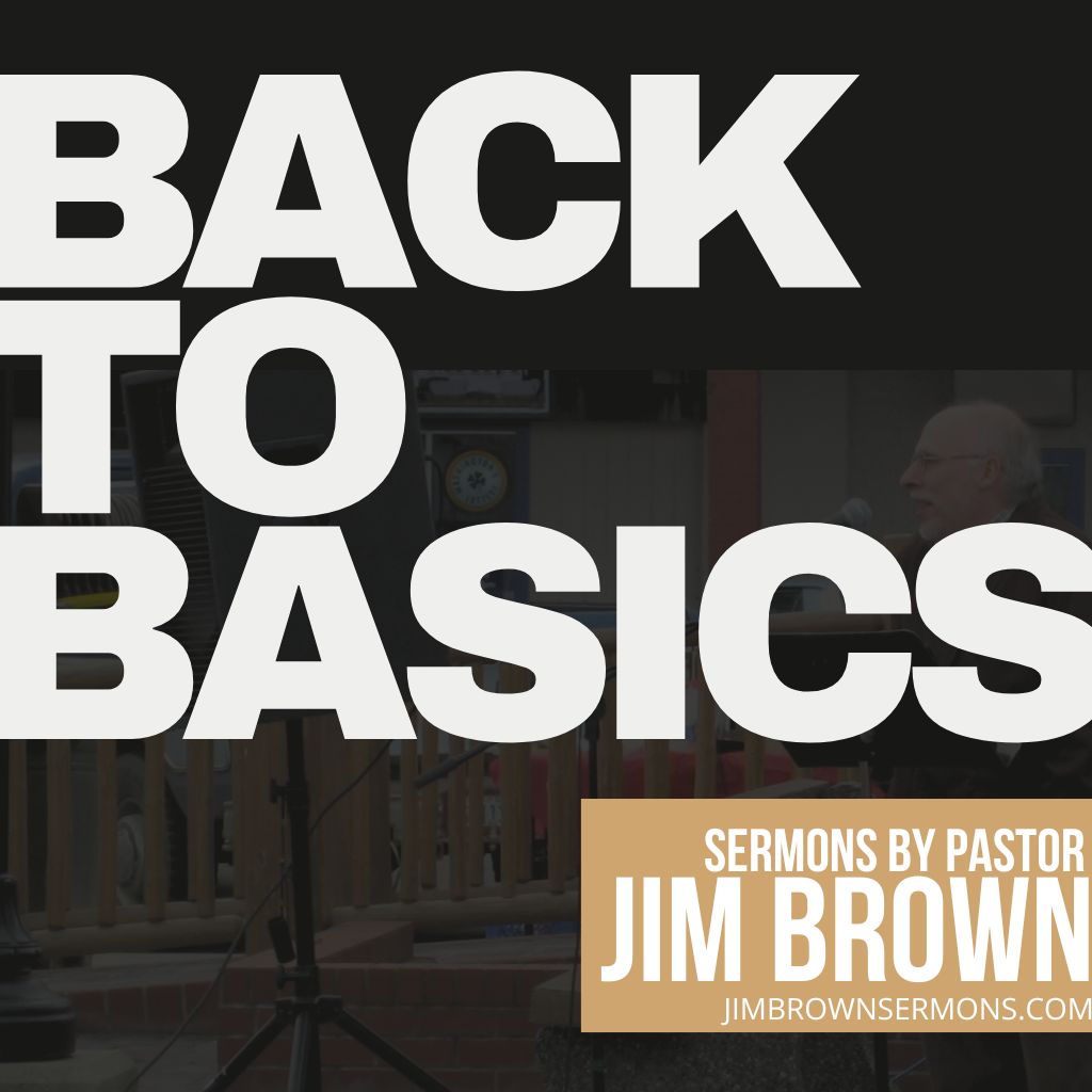 Back to Basics Sermon Graphic | Surrender to God Bold Back to Basics sermon title image highlighting the message to surrender to God and embrace Christian identity.