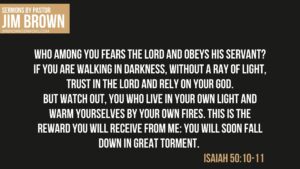 Scripture slide encouraging trust in God when walking in spiritual darkness