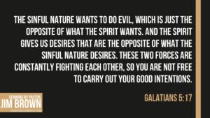 Galatians 5:17 scripture explaining the conflict between sinful nature and the Spirit.